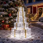 Kalėdinių LED dovanų dėžučių rinkinys 250 LED &Scaron;alta balta