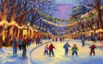 MP Studia Siuvinėjimo kryželiu rinkinys &bdquo;Naujametė čiuožykla&ldquo; 17x25 cm