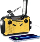 PRUNUS avarinis radijas su rankine ir saulės įkrova, AM/FM, 3000 mAh J-369