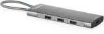 Digitus USB-C prijungimo stotelė, 8 prievadų, universali, USB Type-C, pilka