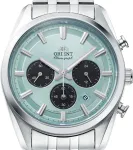 Orient Stretto Solar Chronograph 40mm Sky Mėlyna Dial Steel Band vyri&scaron;kas laikrodis Ra-tx0304l10b mėlynas, mėlynas, &scaron;iuolaiki&scaron;kas