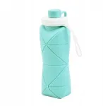 Mažas sulankstomas silikoninis vandens butelis/gertuvė 600ml mėlynas