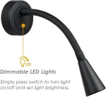 Acegoo 2 x Spot skaitymo lemputė 12 V Led kemperio valties sieninis &scaron;viestuvas, reguliuojamas skaitymo &scaron;viestuvas su lanksčiu gooseneck tipo laikikliu, 3200 K, su integruotu reguliatoriumi ir Usb įkrovikliu automobiliui, furgonui, karavano vidaus ap&scaron; ...