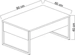 Stilingas kavos staliukas Hanah Home, antracito ir sidabro spalvos, 90 x 60 x 40 cm, 100% melaminu dengta medžio drožlių plok&scaron;tė, 18 mm storio, tvirtos metalinės kojos, modernus dizainas svetainei