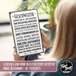 Typestoff medinė plok&scaron;telė su užra&scaron;u &ndash; Siblings &ndash; vintažinė i&scaron;vaizda su citata kaip dovana ir dekoracija brolio ir sesers tema (anglų kalba negarantuojama)