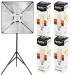 Cinegen Softbox 40x40cm Led su 4 lemputėmis ir stovu