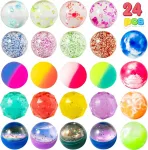 24x Guminiai mini kamuoliukai, at&scaron;okantys kamuoliukai, kaučiukiniai kamuoliukai, dovana vaikui