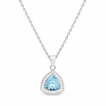 Diamond Sky Jewelry Sidabrinis kaklo papuo&scaron;alas moterims DiamondSky &bdquo;Elemental Magic (Aquamarine Diamond Touch Light)&ldquo; su Swarovski kristalais