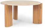 Mebel Elite Apvalus žurnalinis staliukas TRAVERTINO MAX, &Oslash; 80 cm, travertino / ąžuolo spalvos
