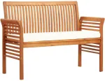 Dvivietis sodo suoliukas su čiužinuku, 120cm, akacijos masyvas