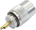 Rinkinys su 10 vnt. PNI PL259 ki&scaron;tukų RG58 kabeliui, paauksuotas centrinis kontaktas 9mm auksinis