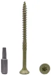 (300 vnt. pakuotė) Žalios antikorozinės dangos 5.0 x 70 mm medvaržčiai su torx galvute, 17 tipo įleidžiama galvute, i&scaron;orinis varžtas (300, 5.0 x 70 mm)