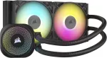 Corsair Icue Link Titan 240 Rx Rgb skystinis Cpu au&scaron;intuvas - 240mm Aio - 2x Rx120 Rgb ventiliatoriai komplekte - tinka Intel Lga 1851/1700, Amd Am5/am4 - su Icue Link sistemos mazgu - juodas