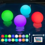 Kuwung plaukiojantys baseino &scaron;viestuvai, 4 vnt. tvenkinio &scaron;viestuvų rinkinys, baseino &scaron;viestuvai, plaukiojantys po vandeniu su nuotoliniu valdymu, 16 rgb spalvą keičiančių vandeniui atsparių led &scaron;viestuvų baseinui, sodui, tvenkiniui, vakarėliui