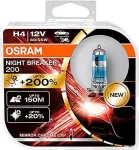 Osram lemputės Night Breaker lazerinis,+200%, H4, 60/55W, DUO 64193NB2