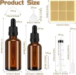 Farnirvana pipetės buteliukų rinkinys, 6 vnt., 30 ml 50 ml vaistinė stiklinė, rudas stiklinis buteliukas su pipete ir etikete, la&scaron;intuvo buteliukas eteriniams aliejams, kvepalų aliejams, aromaterapijai