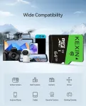 Kexin Micro Sd kortelė 64gb, 3 vnt. atminties kortelių Micro Sd su adapteriu Uhs-i, U1, A1, C10 Microsdxc Sd kortelė 64 Gb skirta kamerai, i&scaron;maniajam telefonui, monitoriui