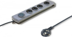 QOLTEC 50164 Apsaugos nuo vir&scaron;įtampių Quick Switch 4 lizdai pilka 2,5m