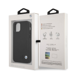 Apple iPhone 12 / 12 Pro BMW dėklas odinis Deboss (BMHCP12MRCDPK) juodos spalvos