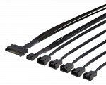 Skirstytuvas DELTACO skirtas PWM au&scaron;intuvams, 4-pin į 5x4-pin female, SATA / SSI-69