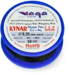 Vega Tronik Kynar sidabro dengtas vario surinkimo kabelis - 0.25 mm / AWG 30 - juodas - 50 m