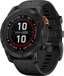 I&scaron;manusis laikrodis Garmin Fenix 7 Pro Solar, Pilkos skalūno spalvos, su juodu dirželiu