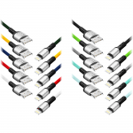 Orno EXC Mobile USB - Lightning BRAID laidas, 1,2 m, 2,4 A, greitas įkrovimas, spalvų mi&scaron;inys