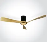 Lubinis &scaron;viestuvas 40W ventiliatorius su dimeriuojamu 22W LED &scaron;viestuvu, juodas/&scaron;viesaus medžio sp., 3000/4000/5500K, 6314LC/B/V