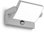 Sieninis &scaron;viestuvas Ideal Lux 21W LED sieninis fasado &scaron;viestuvas SWIPE, pilkas, 3000K, su judesio davikliu, IP54, 326870