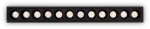 19W LED įleidžiamas linijinis &scaron;viestuvas LIKA, juodas, 3000K