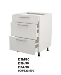 Extom Pastatoma spintelė su stalčiais Sidabrinis D3 90