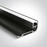 Pavir&scaron;inis profilis, juodas, 2m, komplektuojamas su užbaigimais, 8mm LED juostai, 7920/B