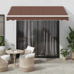 Rankiniu būdu i&scaron;traukiama markizė su LED, ruda, 300x250cm