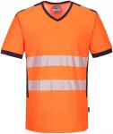 Gero matomumo PORTWEST PW310 sportiniai mar&scaron;kinėliai su V apykakle, Dydis: M, Pw spalvos: Oranžinis/Juodas