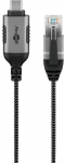 Goobay 74408, USB 3.1 A tipo, RJ45, 15 m, Juoda, Sidabras
