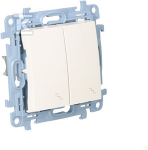 Kontakt Simon Laiptų jungiklis DVIGUBAS AP&Scaron;VIETIMAS Baltas SIMON