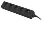 PREMIUMCORD prailginimo laidas 230V 3m 5 lizdai, juodas