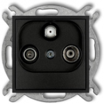 Karlik Elektrotechnik 12IGS ICON RTV-SAT terminalo abonentinis lizdo mechanizmas 1.5dB matinės juodos spalvos 12IGS