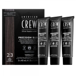 American Crew Precision Blend Natural Gray Coverage plaukų dažai vyrams Tamsūs 3 x 40 ml