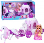 Jokomisiada Ankiki Mini Doll with Carriage &ndash; Little Princess in a Rožinė Dress ZA6007