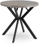 LUGO i&scaron;skleidžiamas apvalus stalas, 90&ndash;190 cm, betono spalvos/juodas, lofto stiliaus