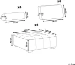 Sofa Beliani Modulinis 4 vietų poilsio komplektas TIBRO rožinės spalvos