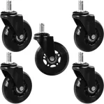 Geko Guminiai kėdės ratukai juodi 75mm 45kg - 5 vnt. (12) (5903418305581)