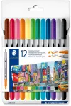 Staedtler - Dvigubo antgalio žymekliai, 12 įvairių