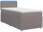 Spyruoklinė lova su čiužiniu Taupe 80 x 200 cm Audinys