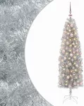 Dirbtinė siaura kalėdinė eglutė su žaisliuku 180 cm 300 LED