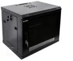 Spinta Incobex RACK 19 wisząca 6U 600x450 Seria: All in One (Drzwi szklane, juoda) (INL-RW-06U-6045-S-C)