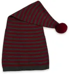 Kepurė Smallstuff - Pixie Hat with Stripes - Dark Raudona and Pilkas - 3-5 Years