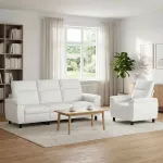 Sofa Sofos komplektas 2 vnt. Balta Audinys