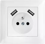 Toolight Viengubas Lizdas Su Įžeminimu + 2x Usb-a Oste Jnh003-g Baltas